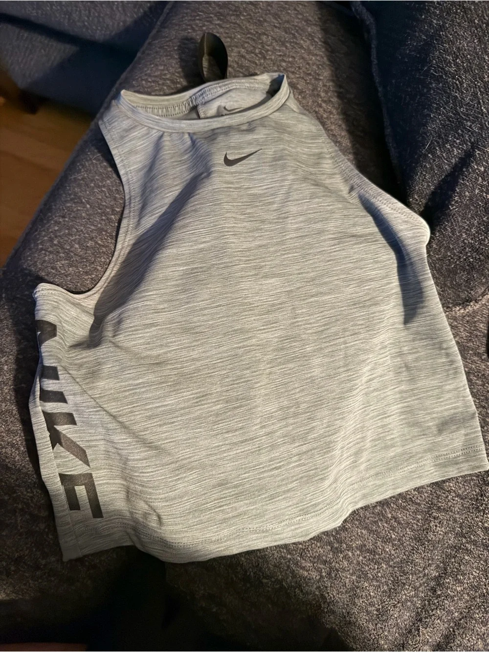 Nike Light Gray Girls' Active Tank with Side Logo